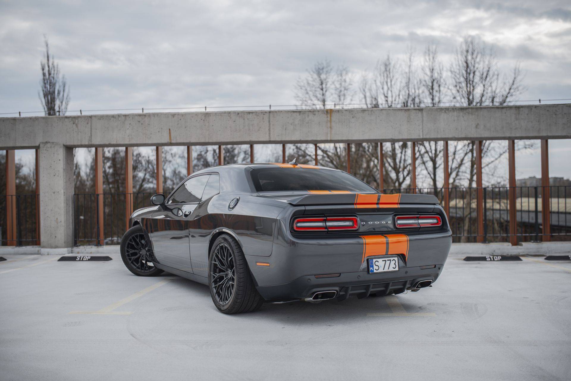 Dodge Challenger Grey Łowcy Mocy Wypożyczalnia Katowice